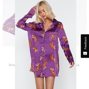NWT Nasty Gal - pajama shirt dress
